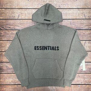 NEW Fear of God Essentials Knit Hoodie Dark Oatmeal